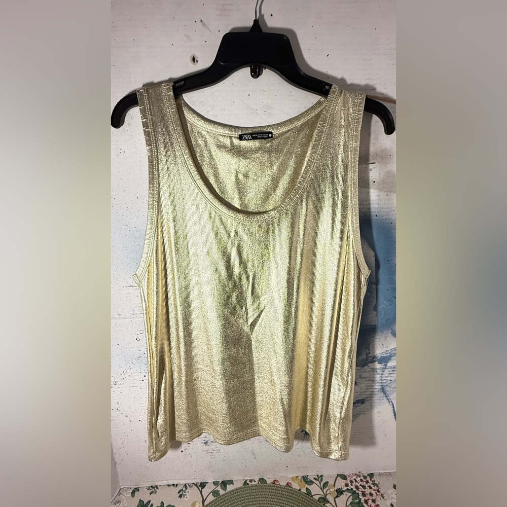 Zara Gold Sleeveless Top